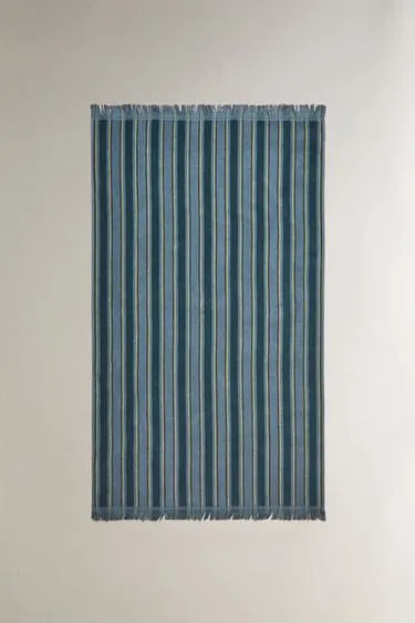 Детское полосатое хлопковое пляжное полотенце