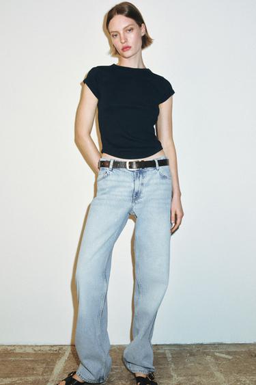 Zara Футболка в рубчик с короткими рукавами