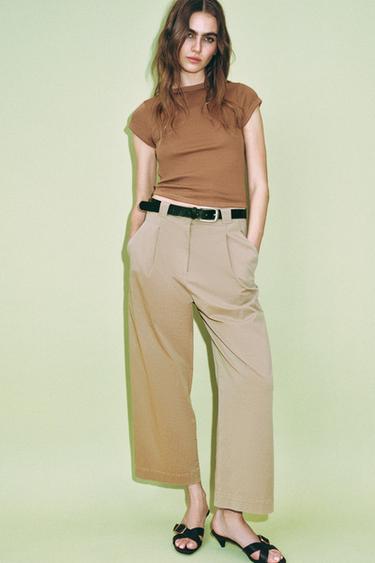 Zara Футболка в рубчик с короткими рукавами