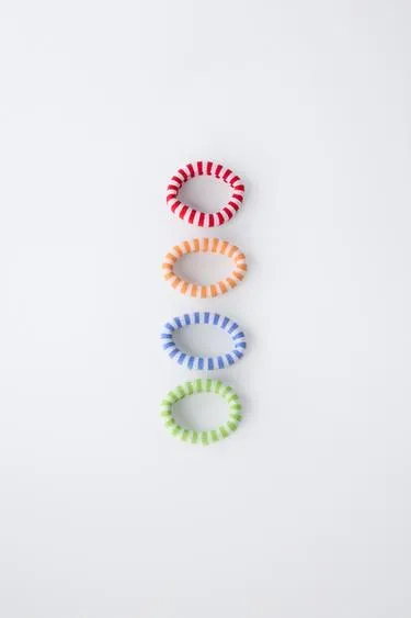 Набор из 4 резинок для волос в полоску- Заказать в России