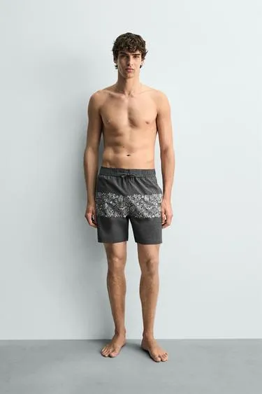 Длинные плавки с цветочным принтом- Заказать в России