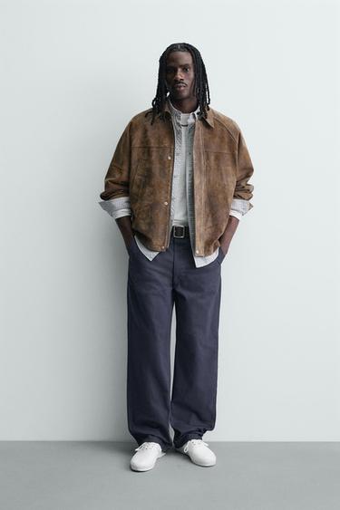 Zara Куртка из замши с эффектом потертости купить с доставкой.