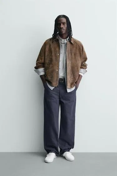 Куртка из замши с эффектом потертости- Заказать в России