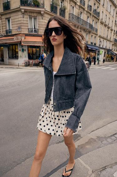 Zara Юбка-шорты-баллон в горошек