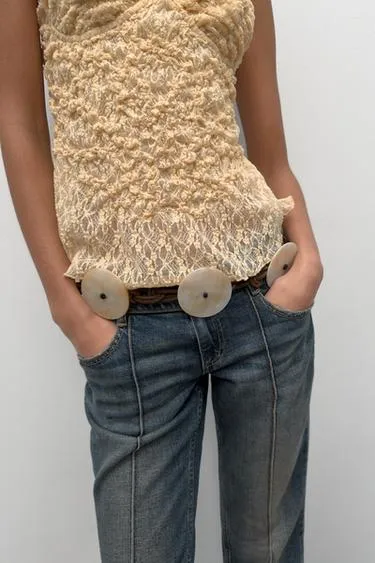 Ремень-шнурок с дисками из смолы- Заказать в России