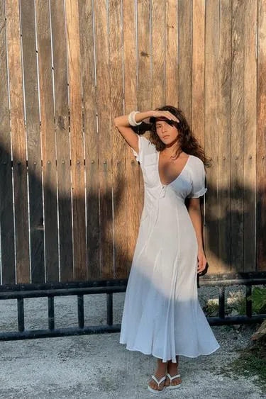 Платье миди из газа и юбка годе