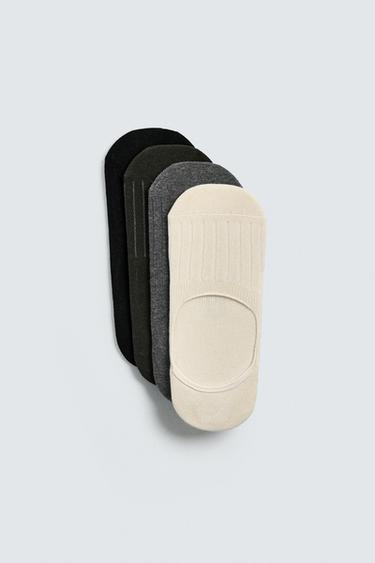 Zara Набор из 4 невидимых носков-следков в рубчик купить с доставкой.