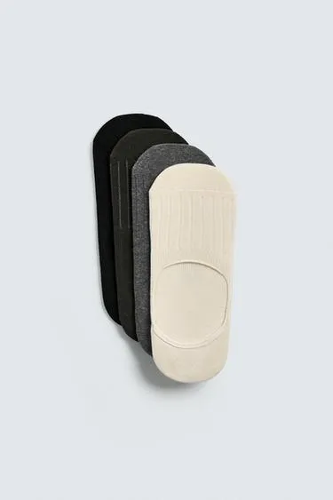 Набор из 4 невидимых носков-следков в рубчик