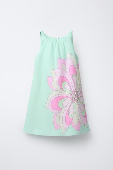 Zara Платье с цветочным принтом