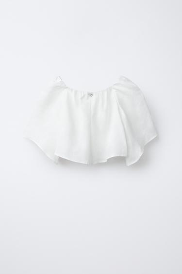 Zara Топ из льна с сердцем-стразой