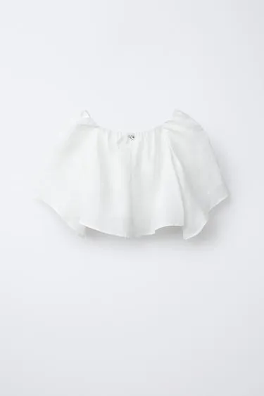 Топ из льна с сердцем-стразой