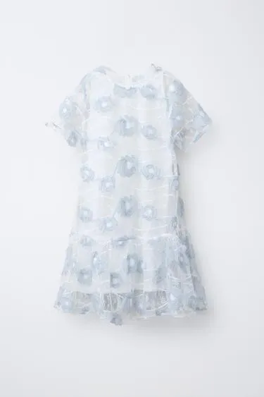 Платье из полупрозрачной ткани с вышивкой- Заказать в России