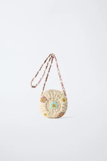 Вязаная сумка с цветочным декором- Заказать в России