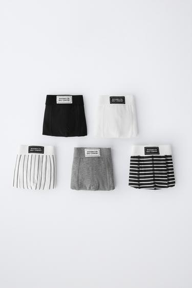 Zara 6-14 лет/набор из пяти трусов-боксеров с логотипом купить с доставкой.