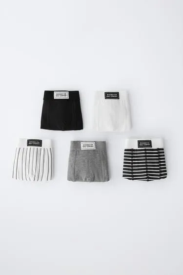 6-14 лет/набор из пяти трусов-боксеров с логотипом- Заказать в России