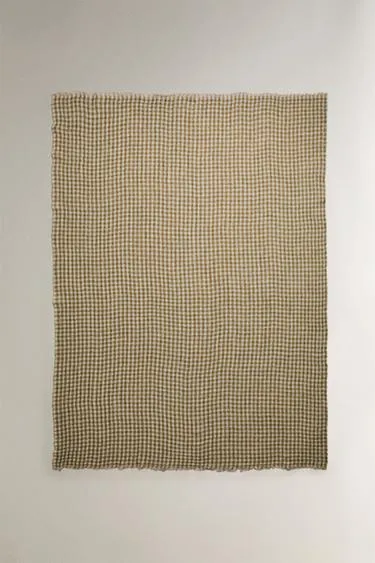 Плед из льна в клетку- Заказать в России