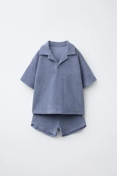 Комплект джоггеры поло и шорты из махровой ткани- Заказать в России