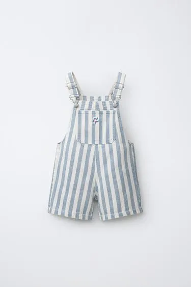 Короткий комбинезон из саржи в полоску- Заказать в России