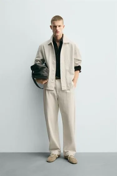 Куртка-рубашка в полоску из рельефной ткани- Заказать в России