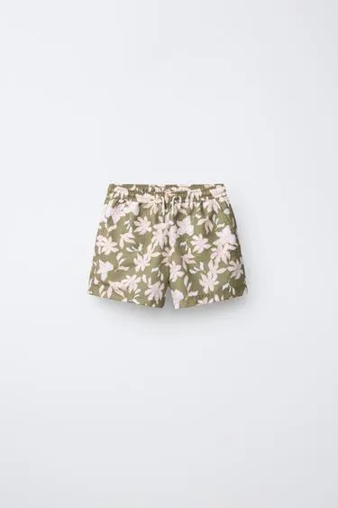 6-14 лет/плавки-бермуды с цветочным принтом
