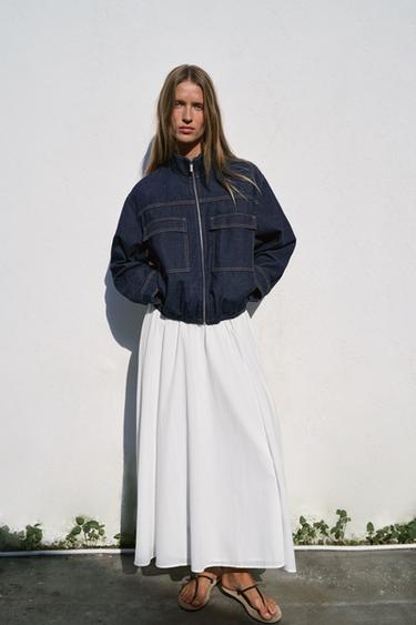 Zara Джинсовый бомбер Z1975 с воротником-стойкой купить с доставкой.