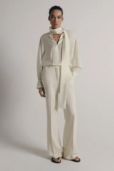 Атласная рубашка с завязками — Zw Collection