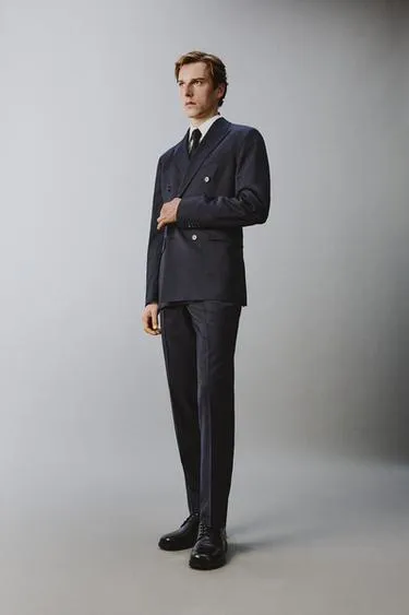 Костюмные брюки в тонкую полоску из 100% шерсти- Заказать в России