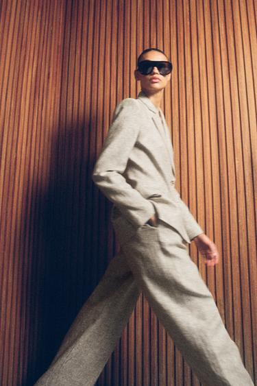 Zara Прямые брюки из 100% льна