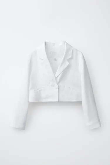 Укороченный блейзер из 100% льна- Заказать в России