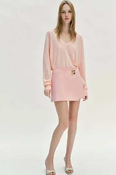 Юбка-шорты асимметричные с аппликацией