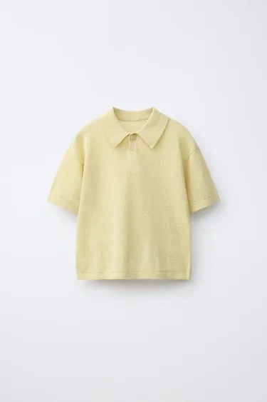 Трикотажное поло из хлопка и льна- Заказать в России