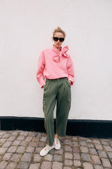 Рубашка в полоску с бантом- Заказать в России