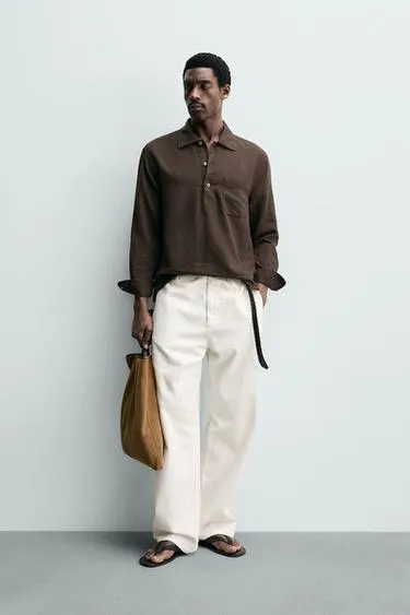 Поло изо льна и хлопка