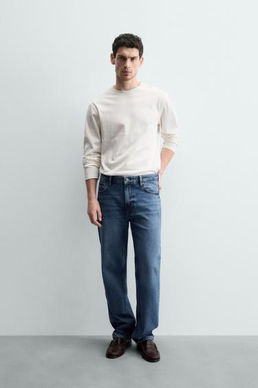 Zara Джинсы прямого кроя из хлопка и лиоцелла