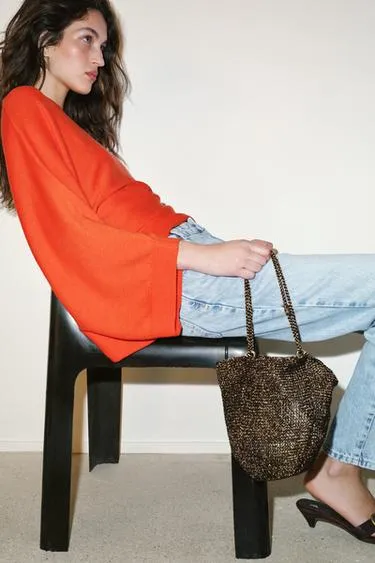 Сумка-мешок из металлизированной ткани