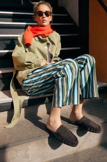 Zara Кожаные мюли-лоферы купить с доставкой.