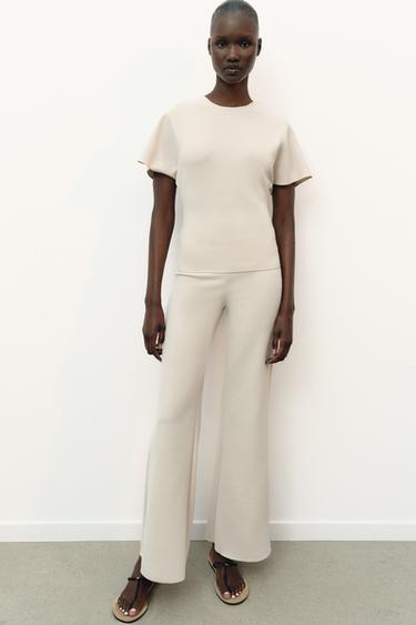 Zara Топ с вырезом и короткими рукавами купить с доставкой.