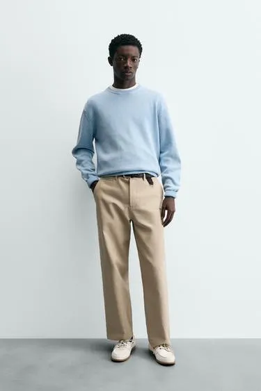 Свитер из хлопка с эффектом потертости