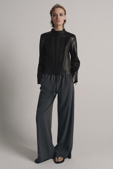 Zara Куртка из коллекции ZW лимитированная коллекция из 100% кожи купить с доставкой.