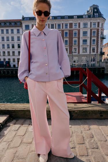 Zara Куртка из льна с объемными рукавами