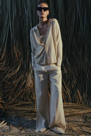 Zara Кардиган с вязаной поло и внутренним топом