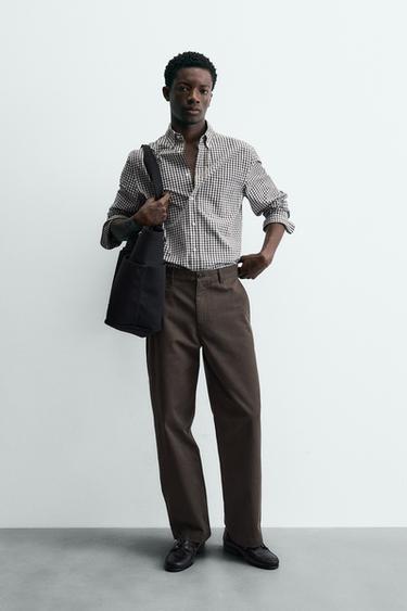 Zara Рубашка классического кроя из хлопка