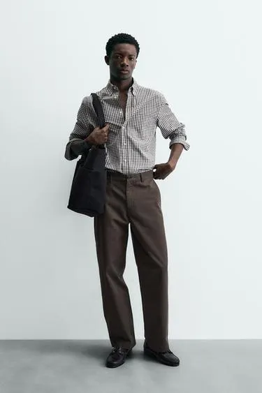 Рубашка классического кроя из хлопка