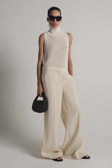 Zara Трикотажный топ с высоким воротником