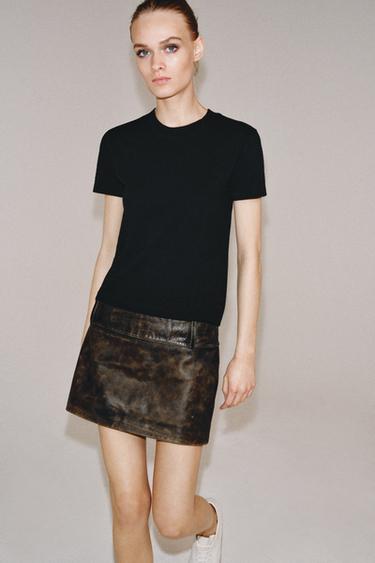 Zara Футболка из хлопка фламе