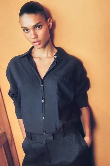 Рубашка оверсайз из хлопка