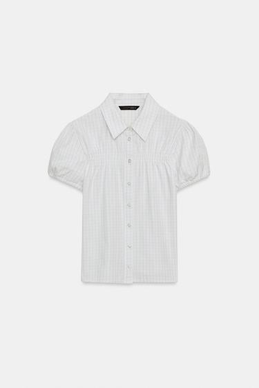 Zara Рубашка из поплина в клетку