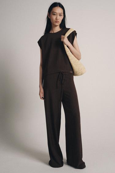 Zara Топ в стиле рустик без рукавов