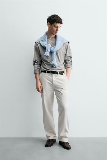 Zara Футболка среднего веса с длинными рукавами