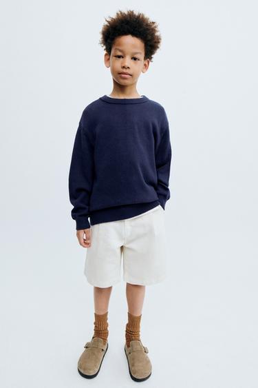 Zara Джинсовые шорты с защипами из хлопка и льна STORIESZ